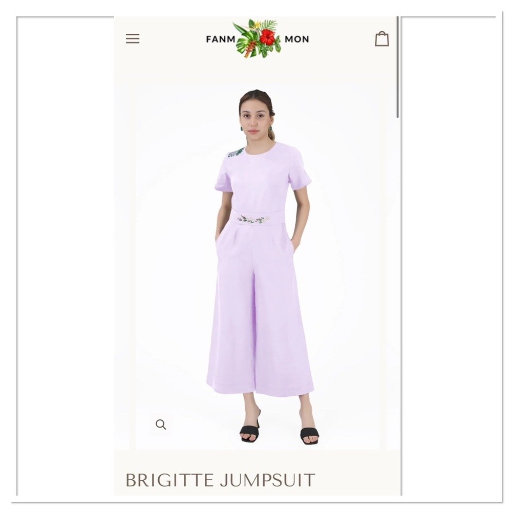 NWT Fanm Mon Lavender Brigitte Jumpsuit Size Small